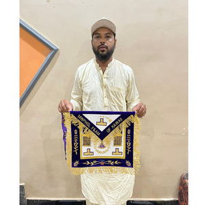 Regalia maçonnique GRAND LOUGE MAÎTRE MAÇON Tablier violet fait main avec collier à chaîne GRAND LOUGE MAÎTRE 2026 - Product Image 3