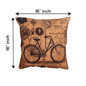 Vintage Bicycle Digital Printed Square Cushion Covers 16x16 Multicolor Decorative Throw Pillow Covers Handmade <b>Sofa</b> <b>Bed</b> Accent - Product Image 3