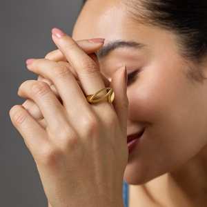 Glamorous <b>Gold</b>-Plated Stainless Steel Number Fashion <b>Ring</b> for Gift Giving - Product Image 2