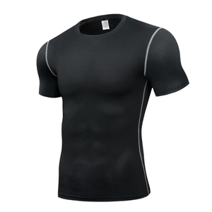 Performance compression t-shirt hommes gym entraînement fitness entraînement couche de base évacuation de l'humidité respirant stretch haut de sport - Product Image 3