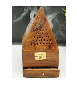 Traditional Sandalwood <b>Bakhoor</b> Burner Durable Craft Valley Incense Holder for <b>Oud</b> Meditation Prayer Home Ambiance - Product Image 4