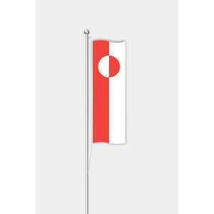 Drapeau vertical d'extérieur Groenland imprimé numériquement avec mât en aluminium - Product Image 1
