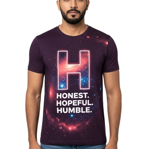 Camiseta Cool Neon P Letter para hombre con Cosmic Space Art Cómoda para interiores y exteriores Ropa de calle inspirada en Vintage - Product Image 3