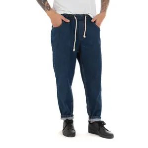 100% coton qualité d'exportation en gros pas cher prix Denim pantalon jambe large fuselé Baggy Jean lisière garçons vêtements hommes Jeans - Product Image 1