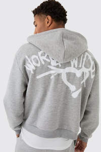 Survêtement unisexe surdimensionné gris chiné décontracté avec logo personnalisé OEM, imprimé et embossé, respirant, grande taille - Product Image 5