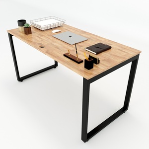 HBRT005-Luxury Traditional Minimalist Assembly <b>Desk</b> 140x70x75cm Rectangular Rubber Metal Frame Freestanding Modern Design Office - Product Image 1