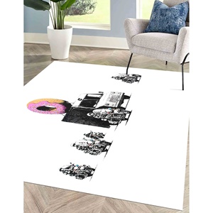Tapis Donut Police de Banksy - Tapis d'art urbain tendance, tapis fin non tissé - Product Image 3