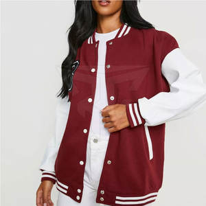 Veste Letterman sur mesure pour femme, col montant, design tricoté imperméable de haute qualité, pour l'automne et l'hiver, séchage rapide, respirante - Product Image 2