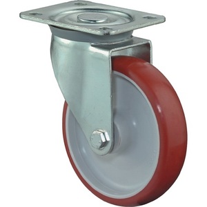 Heavy Duty Swivel Caster Wheel 150mm 240kg Load Capacity Polyurethane Red BS Casters - Product Image 1