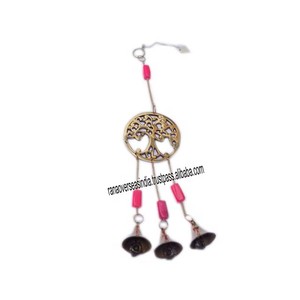 Carillons éoliens décoratifs en laiton avec perles et clochettes roses, faits à la main et polis, pour fenêtres, entrées et extérieurs, à prix de gros - Product Image 6