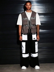 Trending Unisex Wide Leg Reflector Baggy Bottom Designer Style <b>Loose</b> Fit Street Style Baggy <b>Trousers</b> <b>for</b> <b>Men</b> Custom Design Pant - Product Image 4