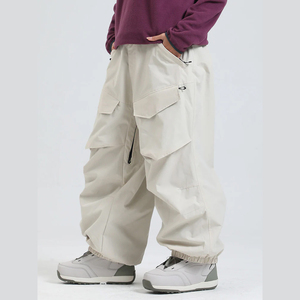 Pantalon de ski pour homme, coupe ample, avec poches cargo, KneeFlex, pour la neige urbaine et les pentes, grande taille, séchage rapide, coupe-vent, doublure polaire, imperméable - Product Image 3