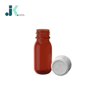 Botella Redonda de PET de 45 ml para Jarabe con Tapa CR, Color Ámbar, Mejor Precio, Servicio OEM ODM, Fábrica en Vietnam M0759 - Product Image 1