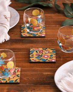 แผ่นรองจานเสิร์ฟกาแฟทำจากไม้มะม่วงสีน้ำตาลงานแฮนด์เมดโต๊ะในครัวดีไซน์ทันสมัยพิมพ์ลายการ์ตูนที่ยอดเยี่ยม - Product Image 4