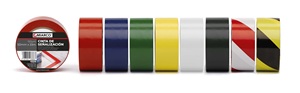 Ruban de signalisation en PVC blanc et rouge 33m x 50mm (Miarco 4611) - Product Image 1
