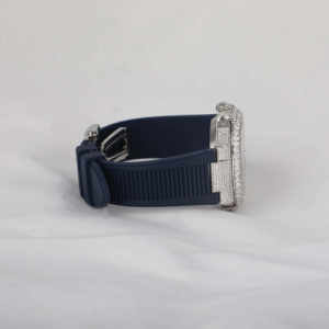 Reloj Unisex de Lujo, Moderno, con Media Esfera Azul, Diamantes Moissanite VVS, Movimiento Mecánico, Cristal de Zafiro, Estilo Hip Hop Personalizado - Product Image 4