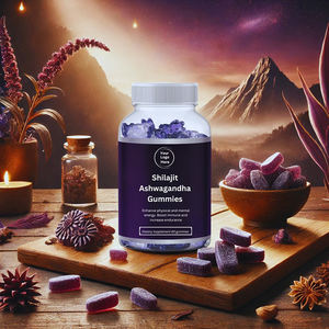 Complément alimentaire en gommes à l'ashwagandha et au shilajit de qualité supérieure, fabriqué aux États-Unis, pour adultes, en vrac, marque privée, 60 unités - Product Image 4