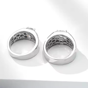 Luxury <b>Men's</b> 925 Sterling <b>Silver</b> Plated Lab Grown Round Brilliant Cut Diamond <b>Ring</b> with IGI Certification for Wedding Engagement - Product Image 6