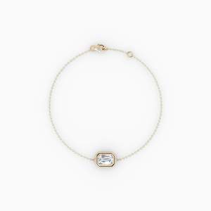 925 Silver 0.50ct Moissanite <b>Diamond</b> Emerald <b>Diamond</b> Bezel Solitaire <b>Bracelet</b> Elegant Vintage Style - Product Image 3