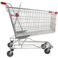 Chariot de courses commercial double couche en promotion – Design asiatique, livraison directe de Chine pour supermarchés et centres commerciaux, facile à utiliser