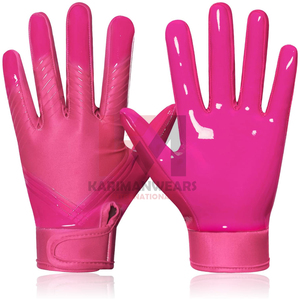 Gants de football américain sur mesure professionnels, tailles adultes et enfants, poignée antidérapante collante, gants de rugby d'extérieur, fabricant - Product Image 1