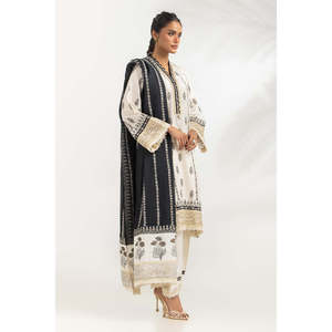 Conjunto de Traje Bordado de 3 Piezas en Viscosa y Seda Cruda para Mujer, Elegante y con Estilo, IPSTD-55330 - Product Image 6