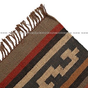 Tapis de zone indien à motif de rayures en coton de jute naturel Tapis de jute en coton tissé à la main écologique Décoration de sol durable et naturelle - Product Image 4