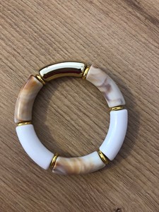 Pulsera Elástica Moderna Hecha a Mano para Mujer, Accesorios de Joyería Navideños con Cuentas de Resina Acrílica, Tubos y Dijes de Ángel - Product Image 3