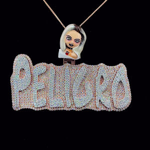 Pendentif Hip Hop en Argent Sterling 925 avec Diamant Rond en Moissanite VVS Or Blanc Glacé, Best-Seller pour Hommes - Product Image 1