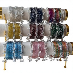 Multi Silver Plated Pearl Trendy Geometric Kashmiri Jhumki Churiyan <b>Bangles</b> <b>Set</b> Bridal Wedding Party Wear Premium Wholesale - Product Image 1