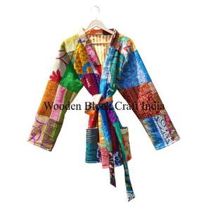 Chaqueta de Moda para Mujer, Acolchada con Estampado Floral, de Algodón Suave de Secado Rápido, para Fiestas Formales, con Relleno de Algodón, Decoración con Cinturón, Cuello en V, para Invierno y Otoño - Product Image 4