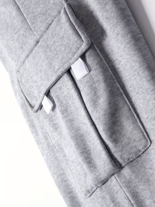 Pantalon cargo pour homme, pantalon de travail, poches cargo, pantalon en tissu tricoté en coton, taille élastique, poches, ample, adapté à l'extérieur - Product Image 5