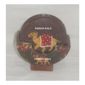 Hermoso juego de posavasos de té de forma redonda pintada con esteatita hecha a mano para regalo de negocios y proveedor de decoración del hogar en cantidad a granel - Product Image 1