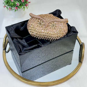 Pochette de soirée en PU avec perles de cristal étincelantes, sac à main de mariée pour fête, mode féminine, strass, vente en gros Inde - Product Image 1
