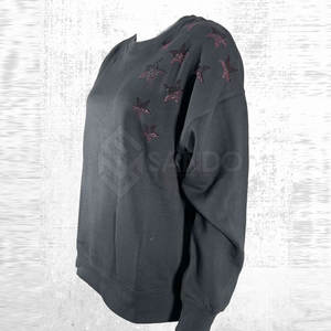 Sudaderas de algodón 100% para mujer OEM de alta calidad con diamantes de imitación transpirables Logotipo frontal de estilo informal para invierno - Product Image 3