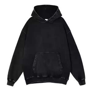 Heavyweight Plus Velvet Washed Gradient Spray-dyed Distressed Loose Acid Wash Sudadera CON CAPUCHA DE MODA personalizada - Product Image 5