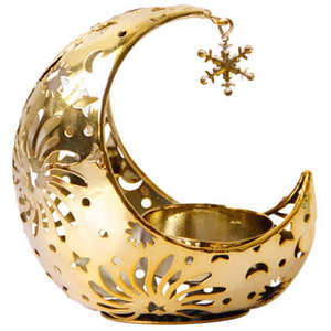 Portavelas de Aluminio Dorado Estilo Marroquí Árabe para Eid Ramadán, Portavelas Decorativos de Piedra para el Hogar, Faroles, Frascos para Velas - Product Image 3