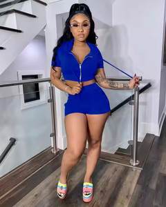 ชุดเสื้อผ้า2ชิ้นสำหรับผู้หญิงชุดครอป2ชิ้นสำหรับฤดูร้อนชุดครอปแบบลำลองสำหรับผู้หญิง - Product Image 5