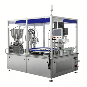 Machine de remplissage, d'emballage et de bouchage rotative pneumatique entièrement automatique ABBA-GW-2 avec surveillance à distance du moteur pour l'industrie alimentaire et chimique - Product Image 1