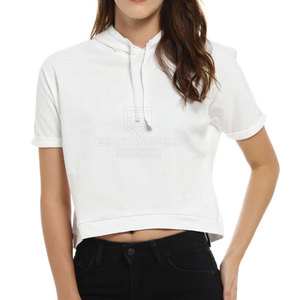 High Quality 100% Cotton <b>Winter</b> Women Crop <b>Top</b> Hoodies with Front Logo Quick Dry Outdoor Use - Product Image 1