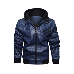 Chaqueta para hombre Nueva chaqueta de cuero personalizada para hombre Chaqueta de cuero Casual Ropa de calle Cómoda OEM de alta calidad - Product Image 1