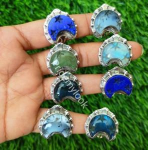 Joyería fina de Plata de Ley 925 de alta calidad para mujer, forma de luna, mezcla Original, anillo de piedras preciosas, regalos para Bodas de Navidad - Product Image 4