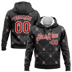 Sudadera con Capucha de Fútbol Bordada en 3D Personalizada, Color Carmesí, Dorado y Negro, Venta Directa de Fábrica al por Mayor - Product Image 5