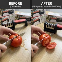 Aiguiseur de couteaux de cuisine manuel à 3 étapes avec base antidérapante |   Outil d'affûtage professionnel |   Outils de cuisine en gros OEM