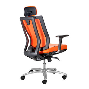 Premier-F Ergonomic Office Chair <b>Footrest</b> Contemporary Design Chrome Adjustable Height Foam Fabric for Home Workshop Bedroom - Product Image 4
