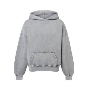100% coton 350g poids lourd tissu hommes à capuche brodé Design rue mode automne couleur unie sweat numérique hiver - Product Image 5