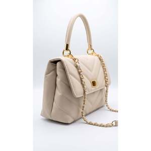Borsa a Tracolla Morbida in Poliestere con Catene Geometriche, Manico Singolo e Cerniera - Art. 26103 Made in Italy Abbigliamento Estivo da Donna - Product Image 1