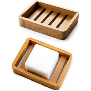 Support de Savon en Bois Hygiénique avec Égouttoir pour Salle de Bain et Restaurant – Élégant Ensemble de Salle de Bain en Bois d'Inde - Product Image 2