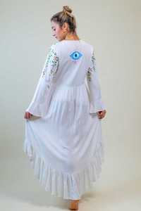 Venta caliente de la fábrica de moda personalización bordado vestido largo gitano Folk tradicional vestido Maxi - Product Image 2