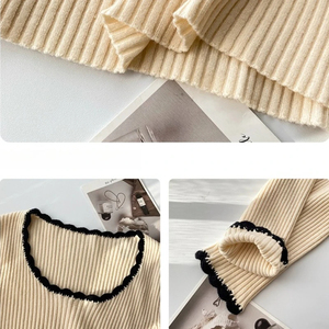 เสื้อกันหนาวถักคอสี่เหลี่ยมสำหรับผู้หญิง, เสื้อไหมพรมแขนยาวเข้ารูปเสื้อสเวตเตอร์กันหนาวลำลองหลากสีสำหรับฤดูใบไม้ร่วงฤดูหนาว2025 - Product Image 2